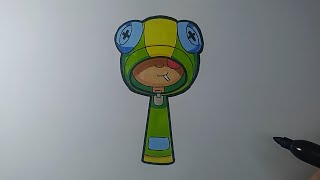 Drawing My Sprunki OC New Character Leon from Brawl Stars
