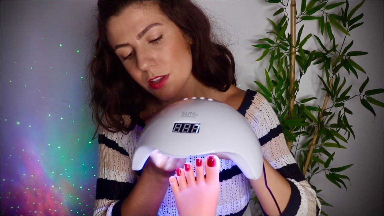 ASMR PEDICURE | BANHO DE GEL (lixa elétrica,cabine,esmalte,cortador)