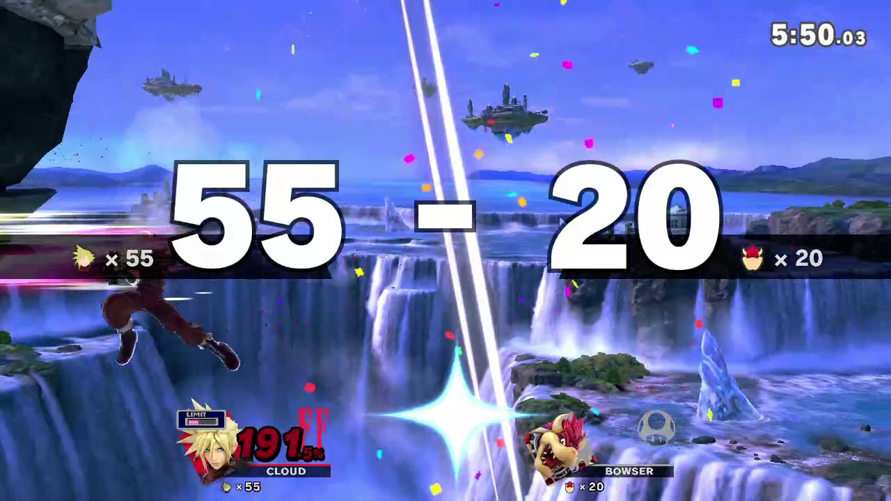 Smash Ultimate - Cloud vs Level 9 CPU Bowser 55 Stock Battle - No ...
