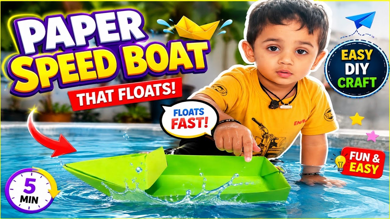 Paper Speed Boat Pattern How to Make a Paper Boat that Floats | Paper Speed Boat | Origami Boat# ...