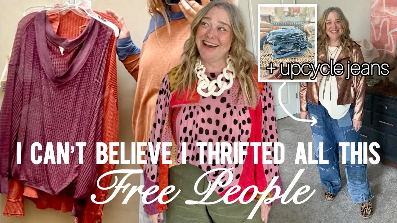 I Can’t Believe I Thrifted All This Free People + Upcycled Patchwork Jeans