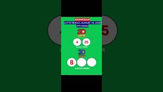 LOTTO RESULTS 3D LOTTO, EZ2 LOTTO, 2PM DRAW, AUGUST 19, 2026@LottoResultTV15K