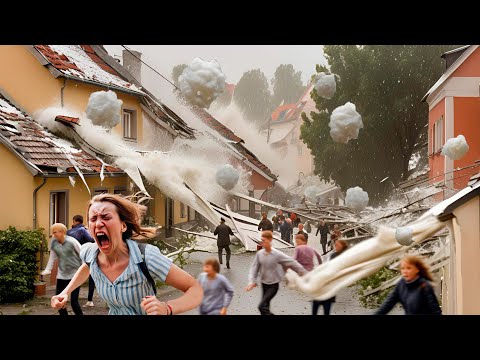 The fury of nature reached  Europe! Storm and huge hail in Gniezno, Poland