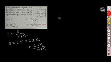 In the given circuit diagram when the current reaches steady state in the circuit, the charge on the