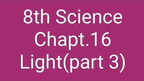Class 8th Science, Chapter 16:Light(Part:3)(hindi explanation )  by Beena Sharma