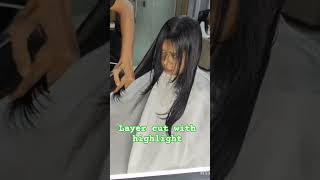 layer cut with highlight at Excelx Family Salon near manipal hospital Bhubaneswar#video#youtube #xd