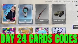 NEW CARDS CODE IS HERE PUBG MOBILE & BGMI | DAY 24 CARD CODE
