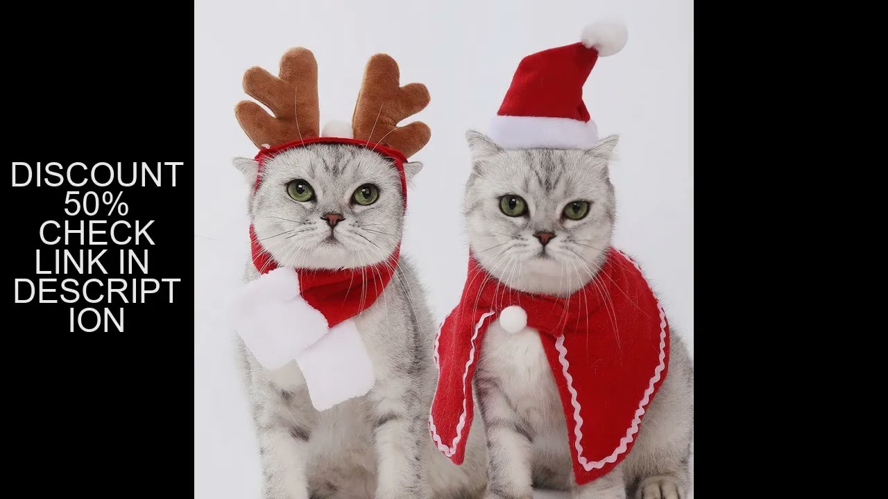 Christmas Hat  Pet Costume For Cat Dog Puppy Costumes Scarf Gift New Year Santa Winter Cosplay Hallo