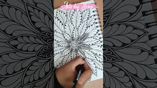 Floral Drawing for beginners 🌻🌻🌻🌻🌻#zentangle #zentangleart #zendoodles #floral #flowers