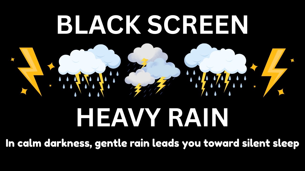 Long Rainstorm in the Dark | BLACK SCREEN | Sleep Calmly Until Morning
