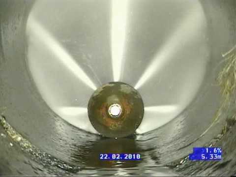 VIDEOISPEZIONE - Esempio pulizia con ugello ad alta pressione in tubazione  in CLS.AVI 
