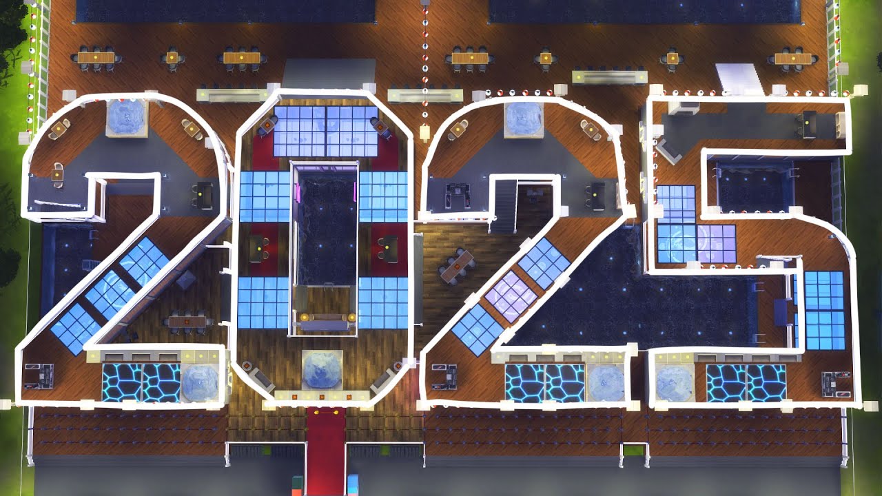 I built a nightclub in the shape of 2025 in The Sims 4
