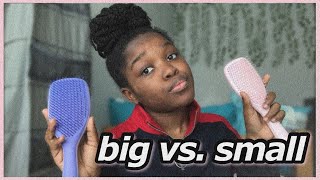 Tangle Teezer Ultimate Detangler Large vs. Small on 4B/4C Hair: Review + How to Clean | Nesianni