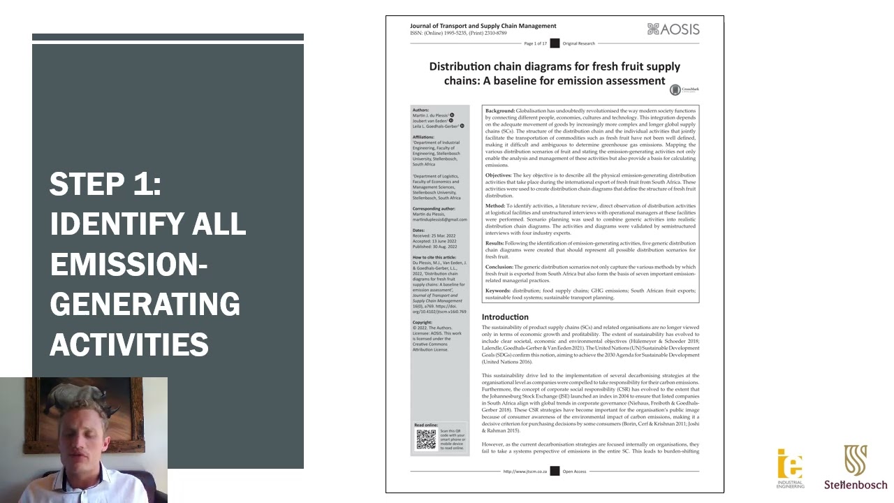 Du Plessis: A Carbon Mapping Framework for the International Distribution of Fresh Fruit