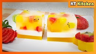 RAU CÂU NGŨ SẮC - Cách Làm Rau Câu Trái Cây Ngũ Sắc Đẹp Mắt Mát Lạnh Cho Ngày Hè || Agar Fruit Cake