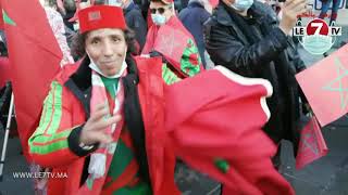المشجع المغربي الظلمي يؤثت فضاء الوقفة النضالية للجالية المغربية بفرنسا ضد عصابة البوليساريو