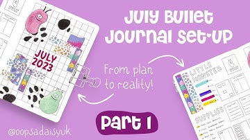 July Bullet Journal Monthly Set-Up PART 1 (Stencils Used: BO72, BO73, BO78, SE20, SE21)