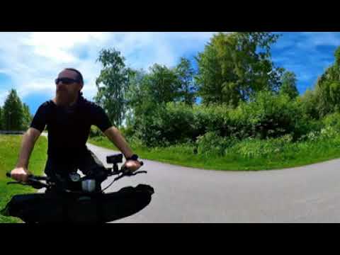 Paseo por el bosque en Finlandia con una FatBike camara insta360 one rs Video 360º 4k