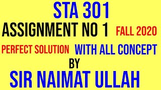 STA301|assignment 1|solution 2020|STA 301|assignment|geometric|harmonic|mean|Deviation|coefficient.