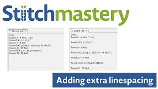 Adding extra linespacing - Stitchmastery tutorial