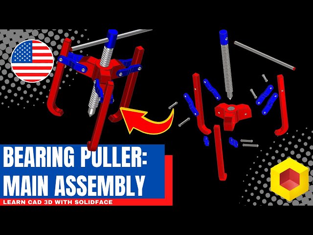 Learn CAD 3D with SolidFace - Bearing Puller: Assembly