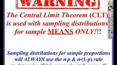 Chapter 7, Video #5 - Sampling Distributions for Sample Means with CLT