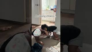 Cleaning with kids is chaotic #cleaningtips #sahmlife #alonetime
