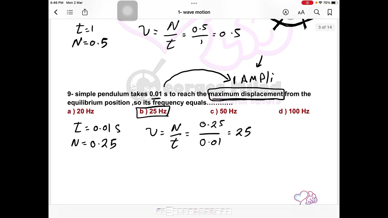 ثانية ثانوي فيزياء لغات \ حل اسئلة Oscillatory Motion