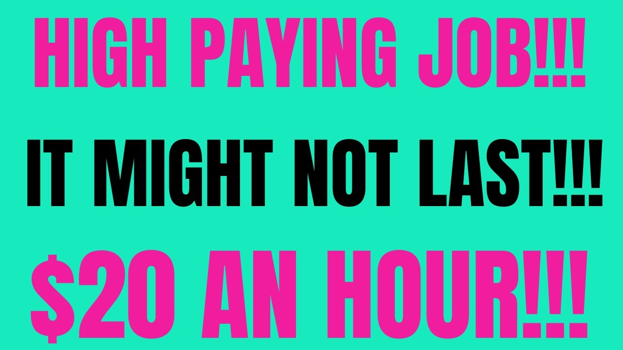 High Paying Work From Home Job 20 An Hour Live Anywhere USA