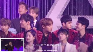 180110 WANNAONE &amp; WINNER &amp; TWICE Reaction to BLACKPINK - PWF &amp; AIIYL @GDA [All Fancam]