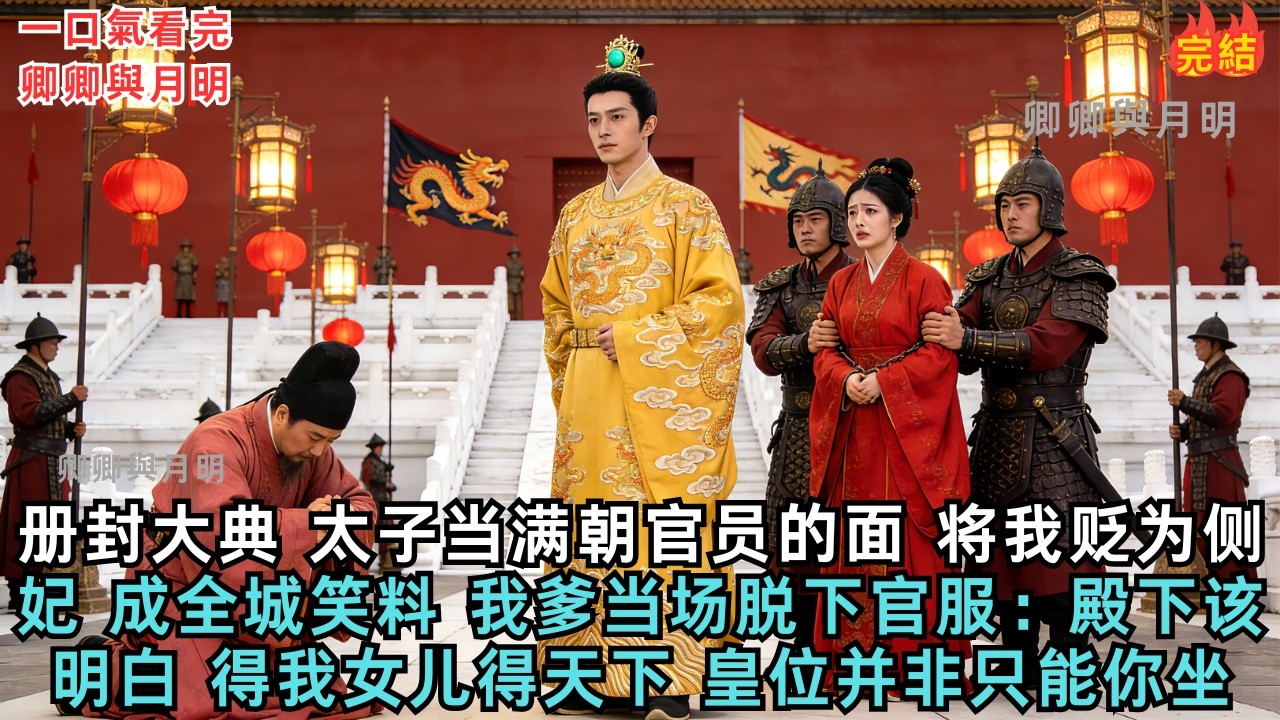 册封大典，太子当着满朝官员的面，将我贬为侧妃，皇甫家成京城笑料。我爹当场脱下官服：殿下该明白，得我女儿得天下，皇位并非只有你能坐。#古言#爱情#故事#小說#愛情#原創故事#原創小説