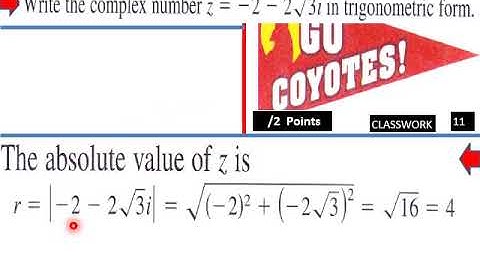 6 5 Trig Form Complex Num P Calc CW L V Pt 1