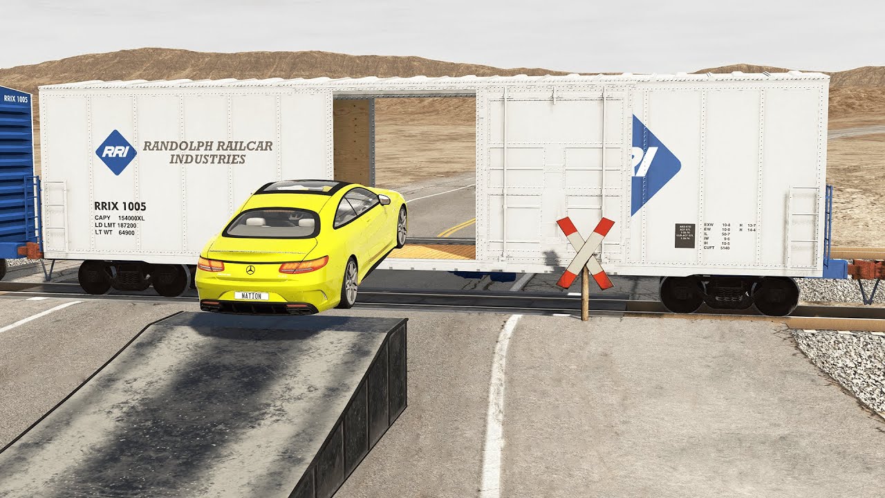 Cars vs Train Container BeamNG.Drive YouTube