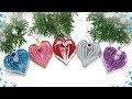 Сердечки ❤ Ёлочные игрушки своими руками из фоамирана / diy christmas ornaments  glitter foam heart