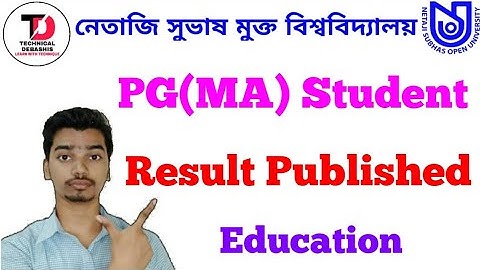 NSOU PG(MA) Result Published 2020 Education