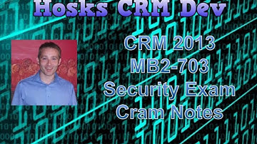 CRM 2013 -- MB2 703 -- Security Exam Cram Notes
