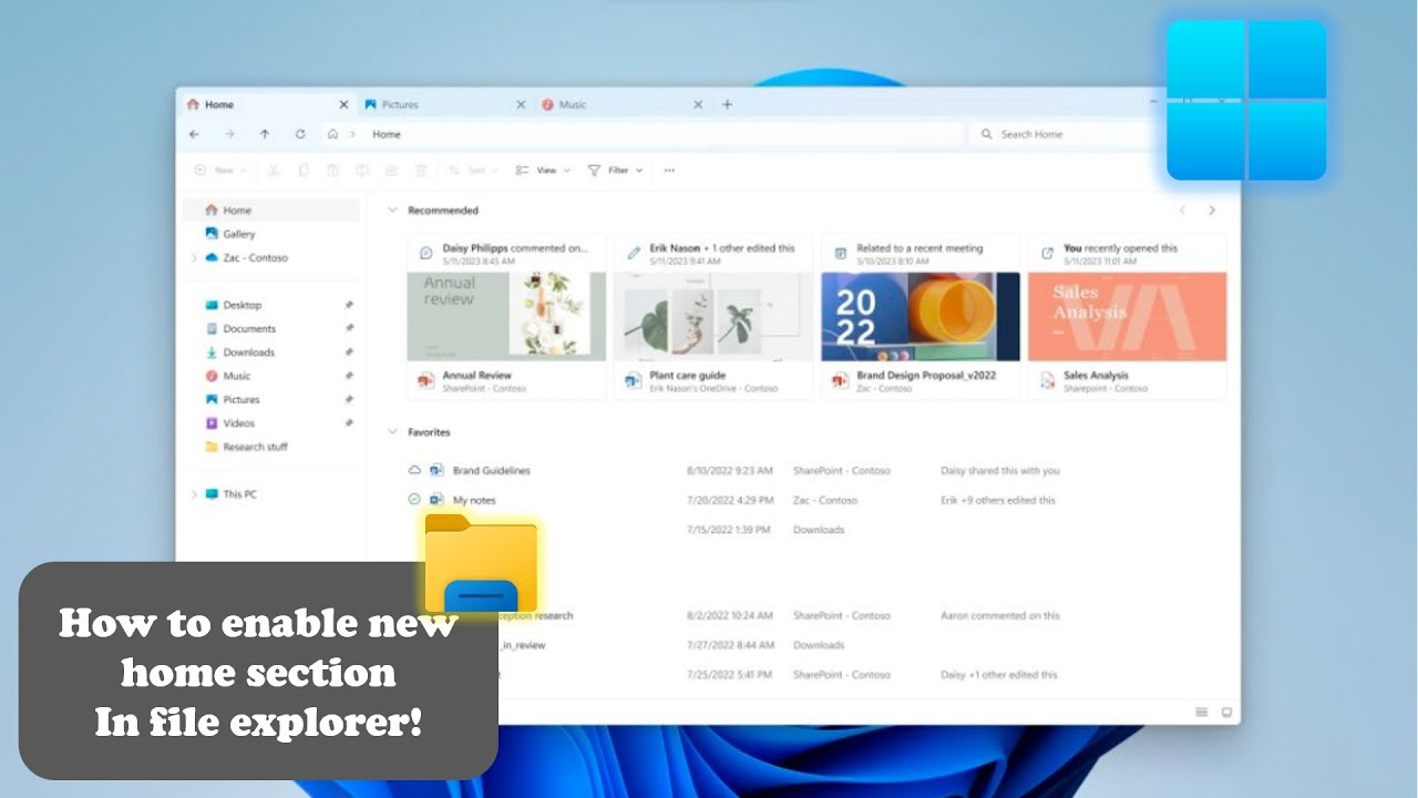 How to enable new home section in file explorer! 📁🪟🏠 - YouTube