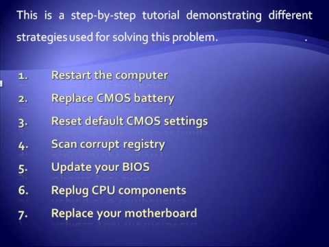 How To Fix CMOS Checksum Error - YouTube