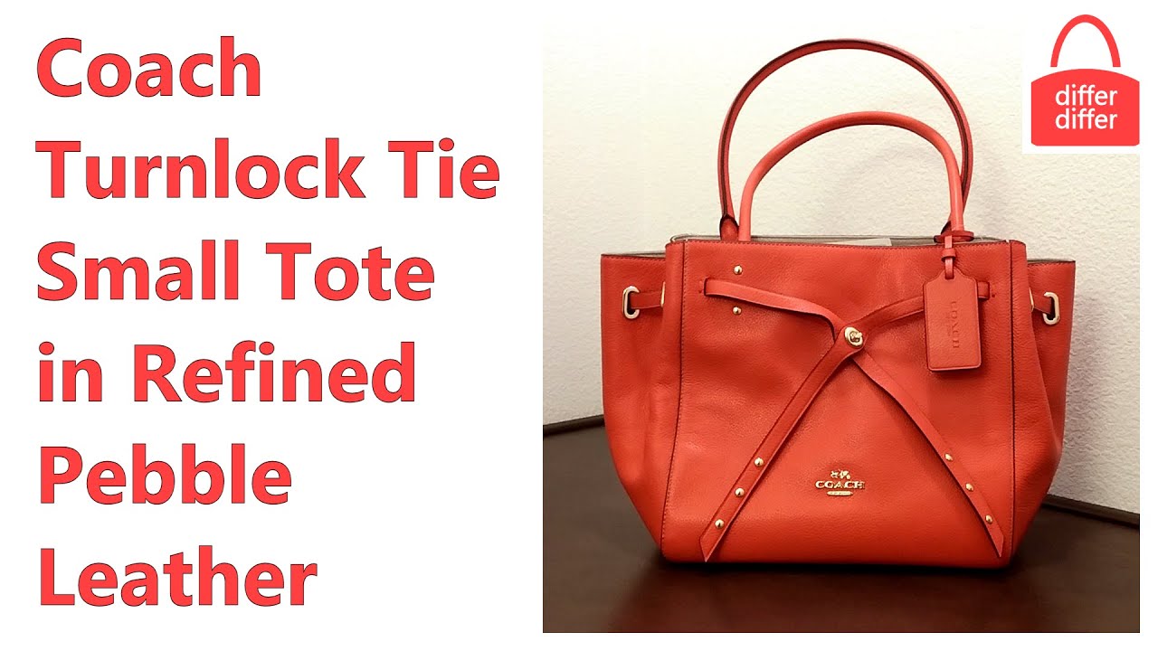 Coach Turnlock Tie Small Tote in Refined Pebble Leather 35838