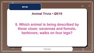 Animal Trivia Quiz #0150 | 10 Questions Practice