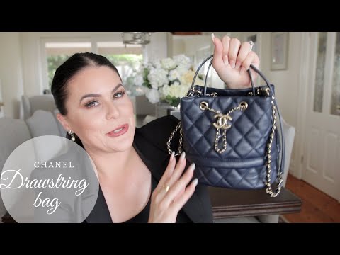 Chanel Drawstring Bucket Mini Bag Black with Chains 2020