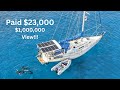 Full  sailboat tour  affordable 38ft self sufficient reliable ocean sailing monohull