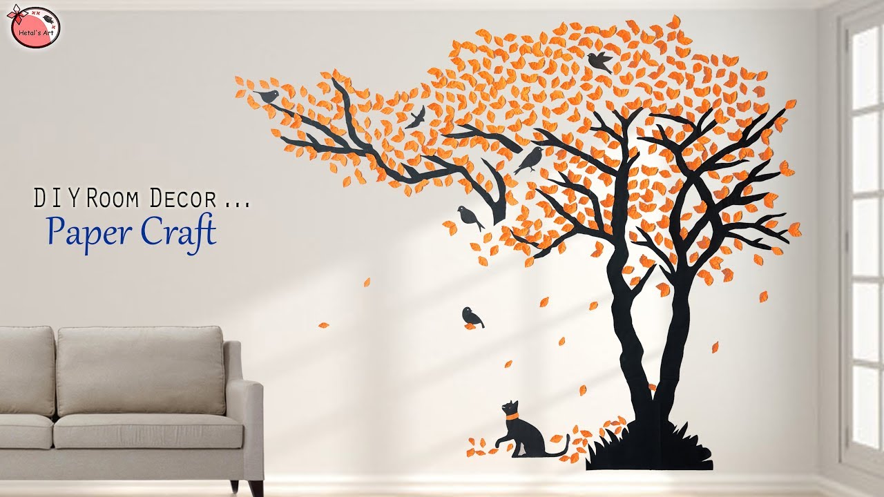 Wall Art Design !!! Genius... DIY Wall Sticker Making From Paper ...