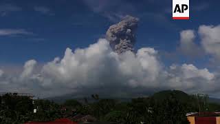 Philippine volcano explodes, authorities raise alert level; Time lapse video