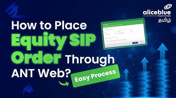 How to Place Equity SIP Order through ANT Web?
