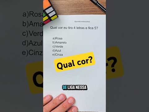 Qual cor tira 4 letras e fica 5? #raciociniologico