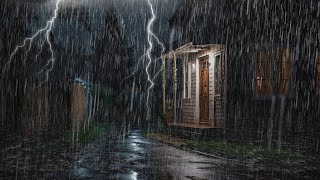 Goodbye Insomnia with Heavy Rain & Rumbling Thunder Behind the Rural House ASMR, Relax, Meditation