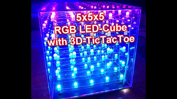 5x5x5 RGB Led Cube with 3D-Tictactoe