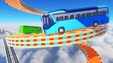 Zig Zag Track Impossible Bus Driving - Extreme Bus Stunt Game - Android Gameplay