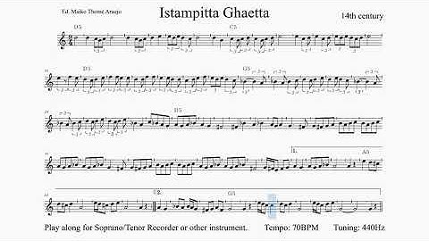 Istampitta Ghaetta  - Play along 70BPM - Medieval Tune - 14th century.